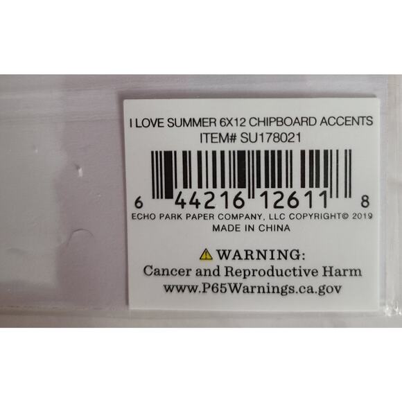 Echo Park Chipboard Summertime Accents & Phrases Ephemera Die Cuts 3 pks - Picture 9 of 9